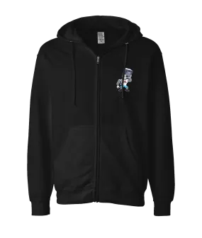 Eric's Movers - One Arm - Black Zip Up Hoodie
