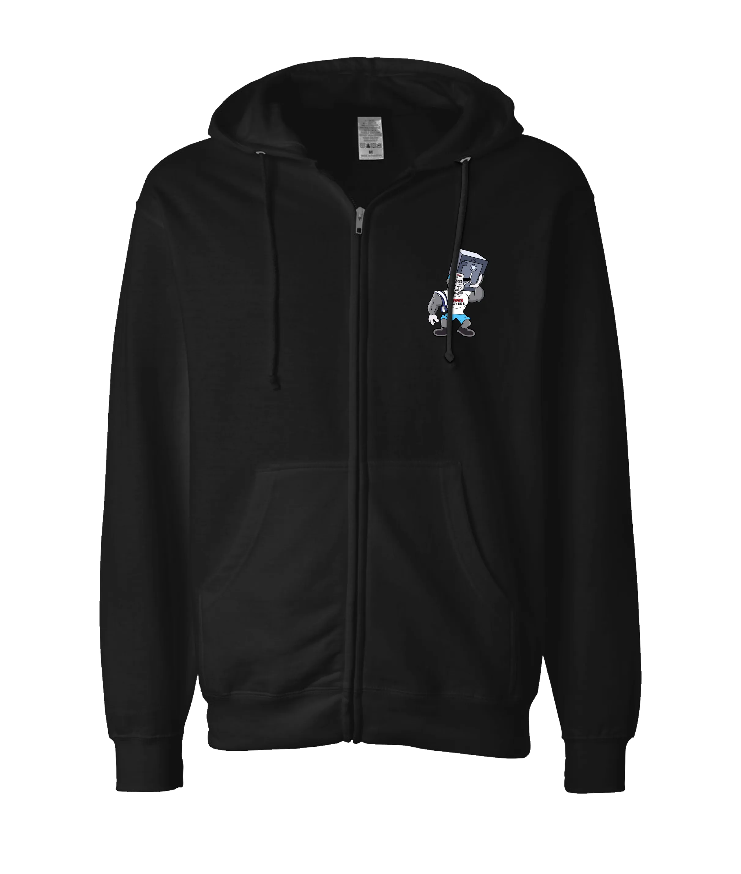 Eric's Movers - One Arm - Black Zip Up Hoodie