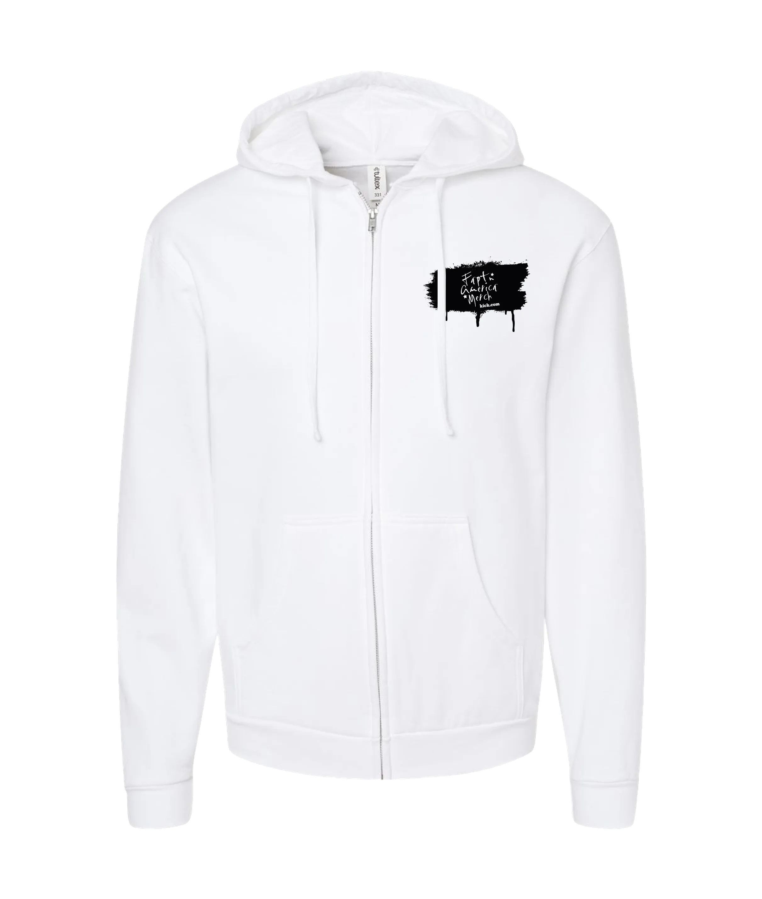 FaptnAmerica - Merch Kick.com - White Zip Up Hoodie