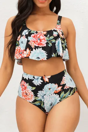 Floral Print High Waist  Pretty Beach Bikini