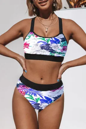 Floral Print On-trend Cross Over Bikini