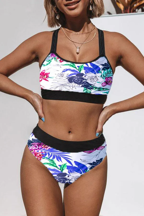 Floral Print On-trend Cross Over Bikini