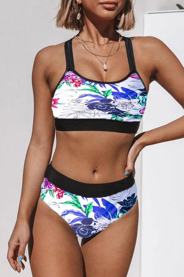 Floral Print On-trend Cross Over Bikini