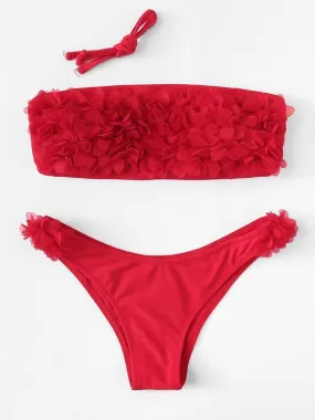 Flower Appliques Bikini Set