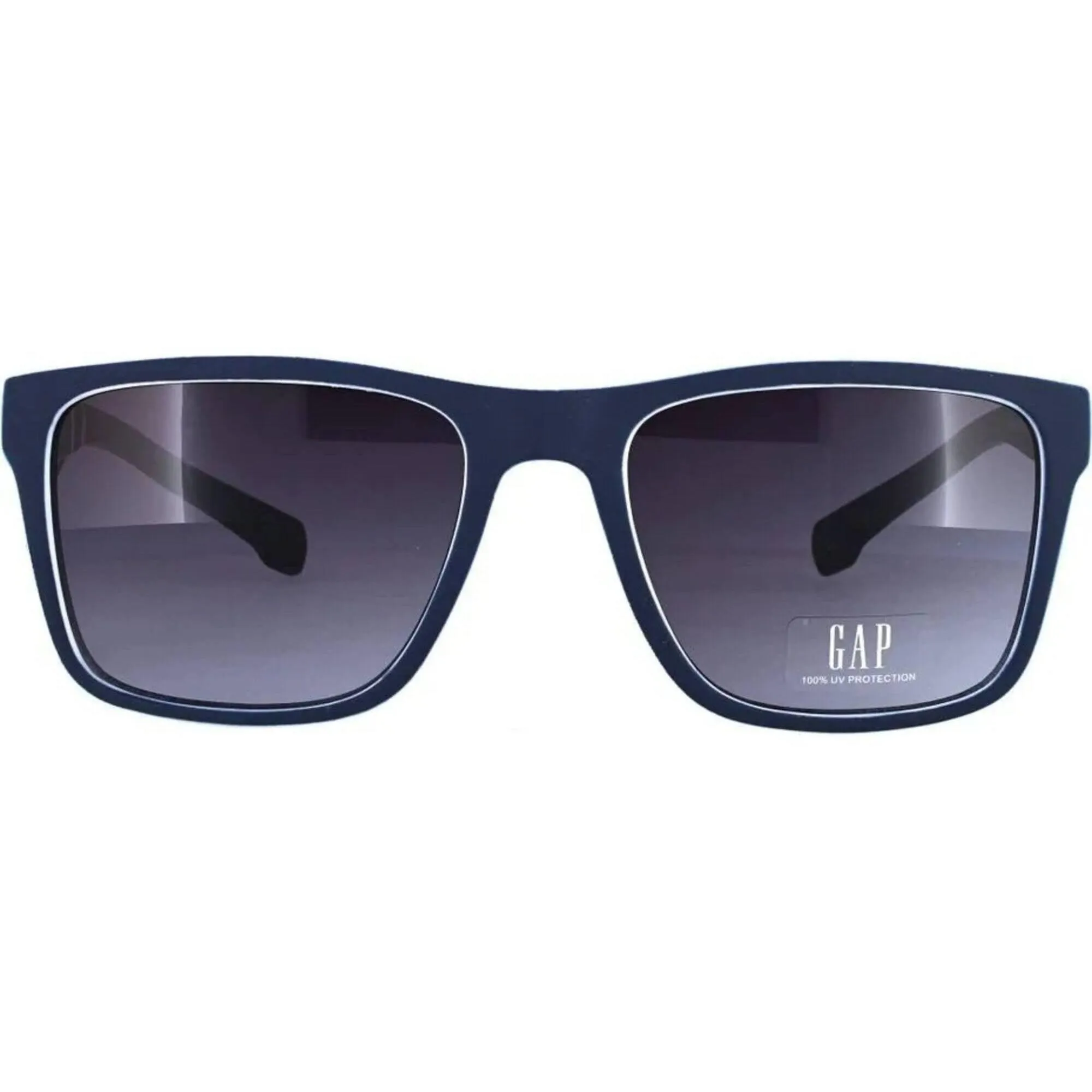 Gap Unisex Sunglasses - Navy/White Plastic Square Frame Grey Lens | GAP SGP408 NAV