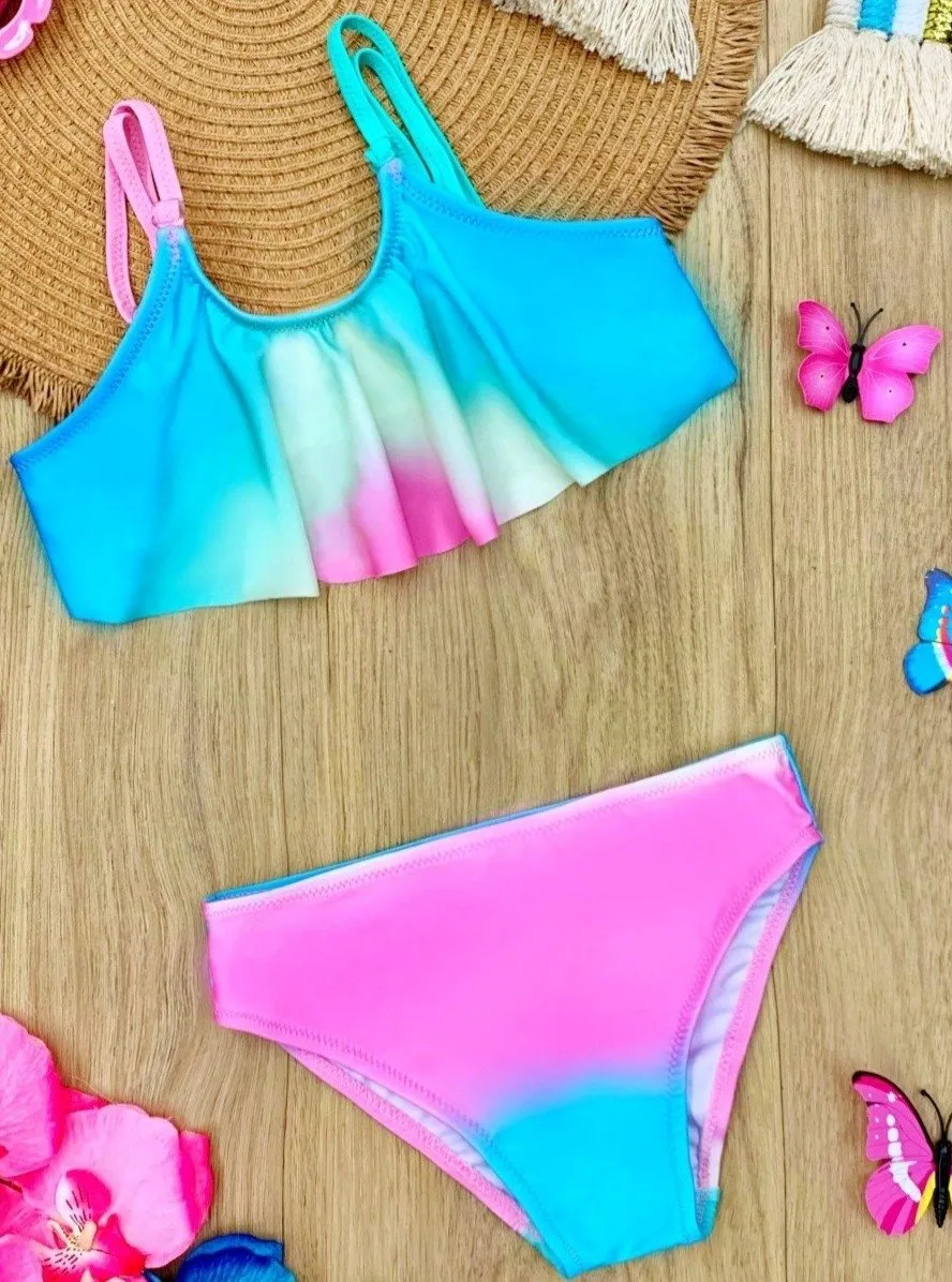Girls Bright As the Sun Two Piece Swimsuit