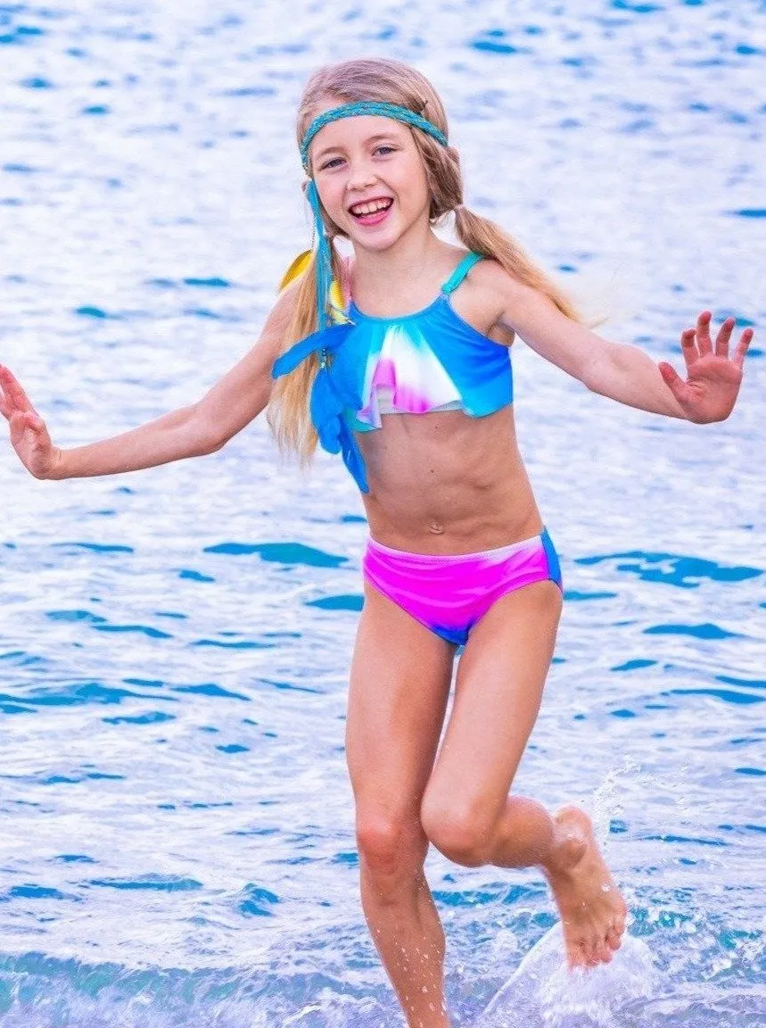 Girls Bright As the Sun Two Piece Swimsuit