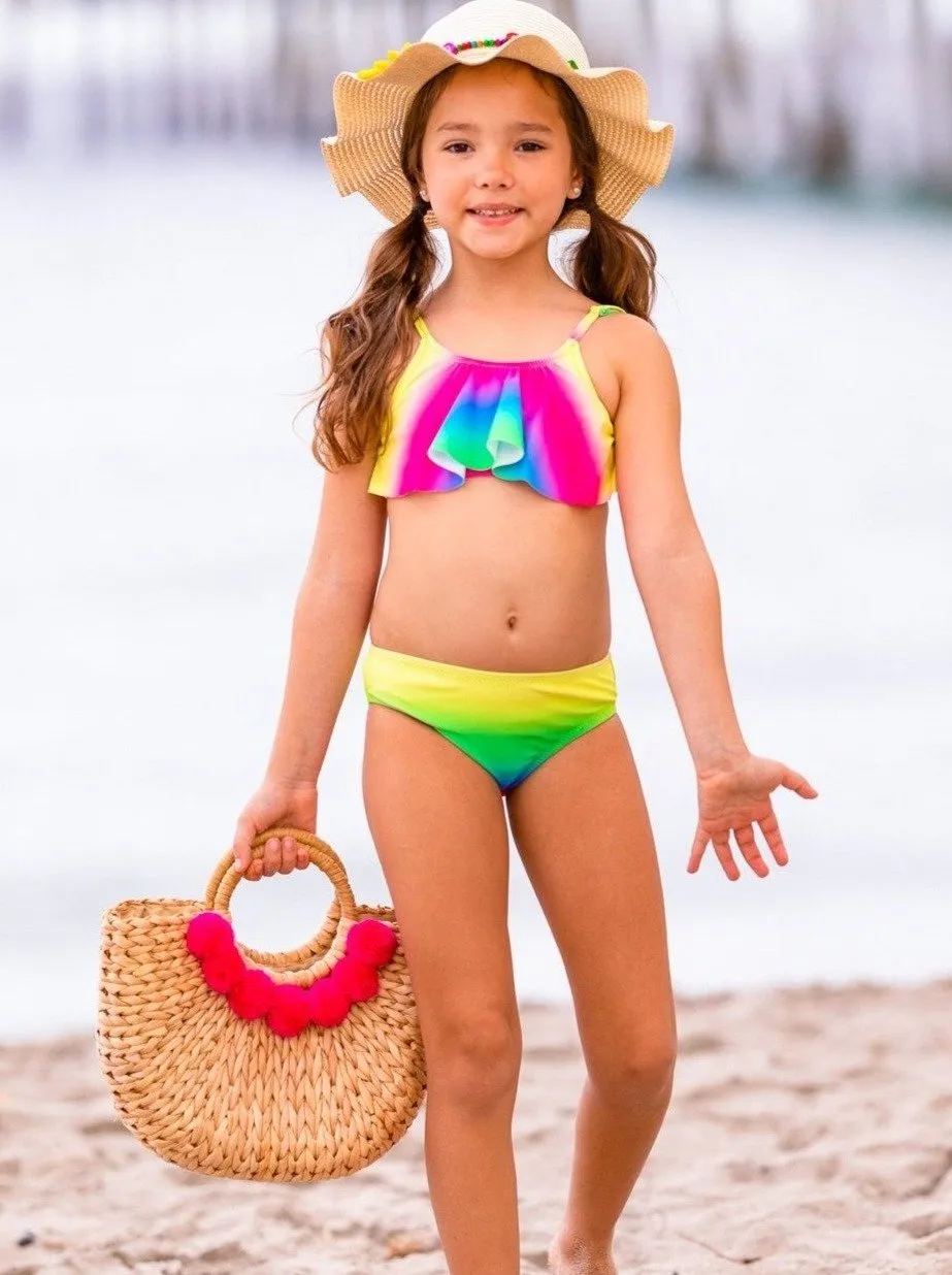 Girls Bright As the Sun Two Piece Swimsuit