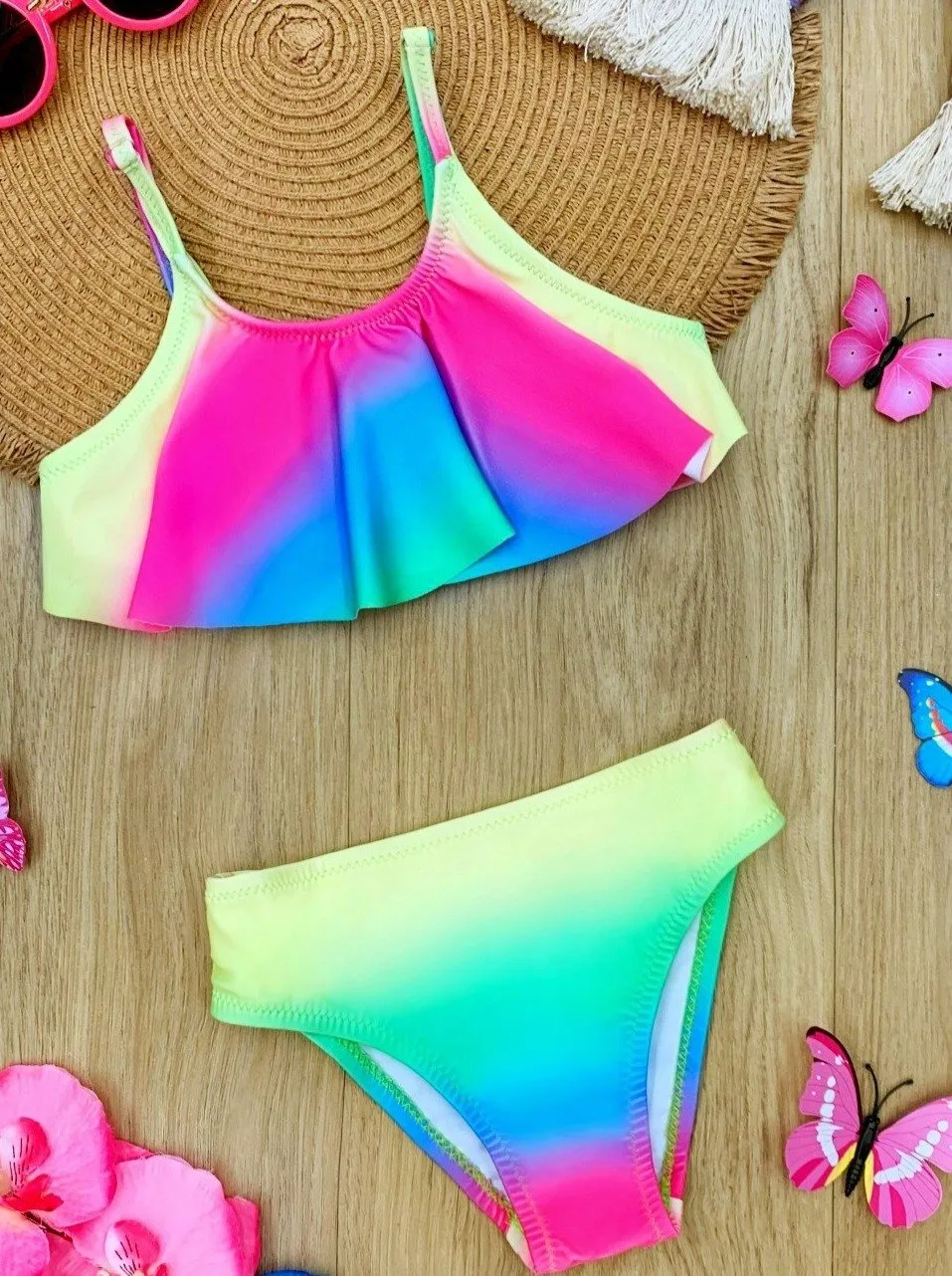 Girls Bright As the Sun Two Piece Swimsuit