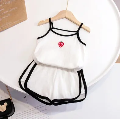Girls' Home Service Suit Summer Suspender Pajamas Thin Style Western-style Vest Breathing Cotton Air-conditioning Suit