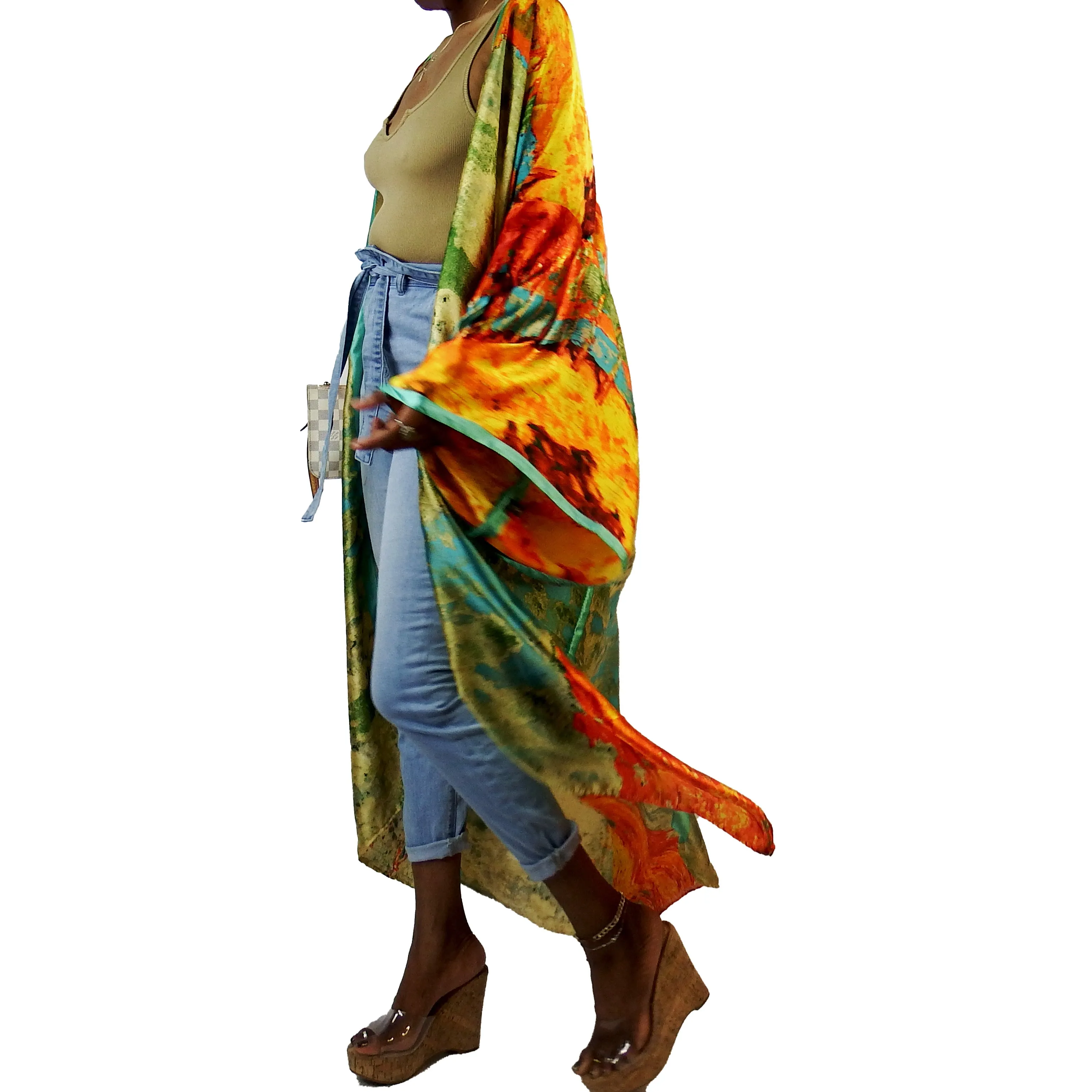 Glowed Up | Kimono Duster (Open Front) | Floor Length Long Robe