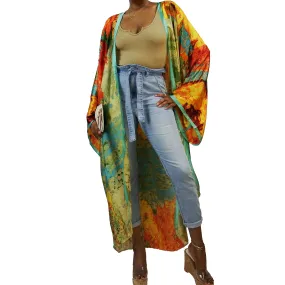 Glowed Up | Kimono Duster (Open Front) | Floor Length Long Robe