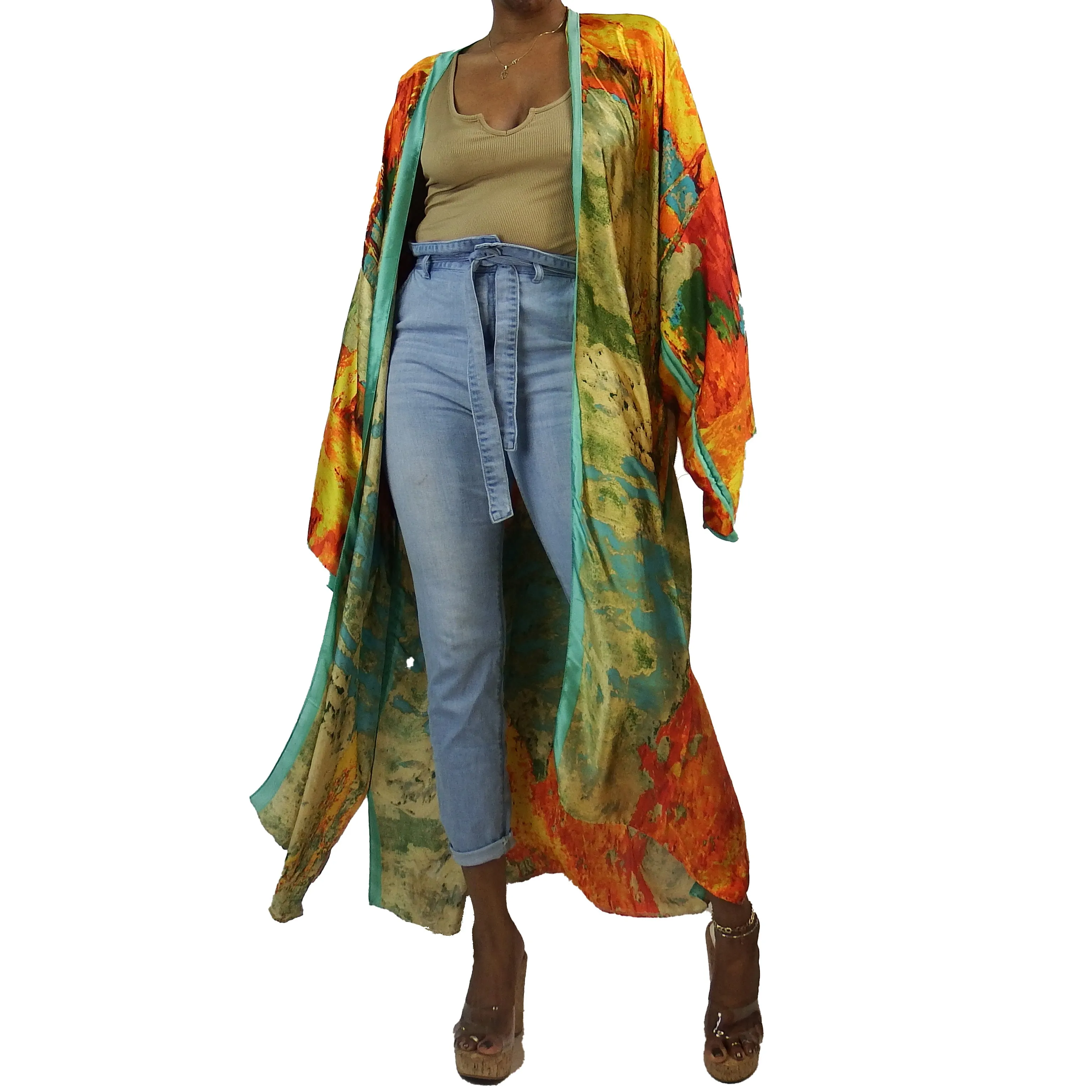 Glowed Up | Kimono Duster (Open Front) | Floor Length Long Robe