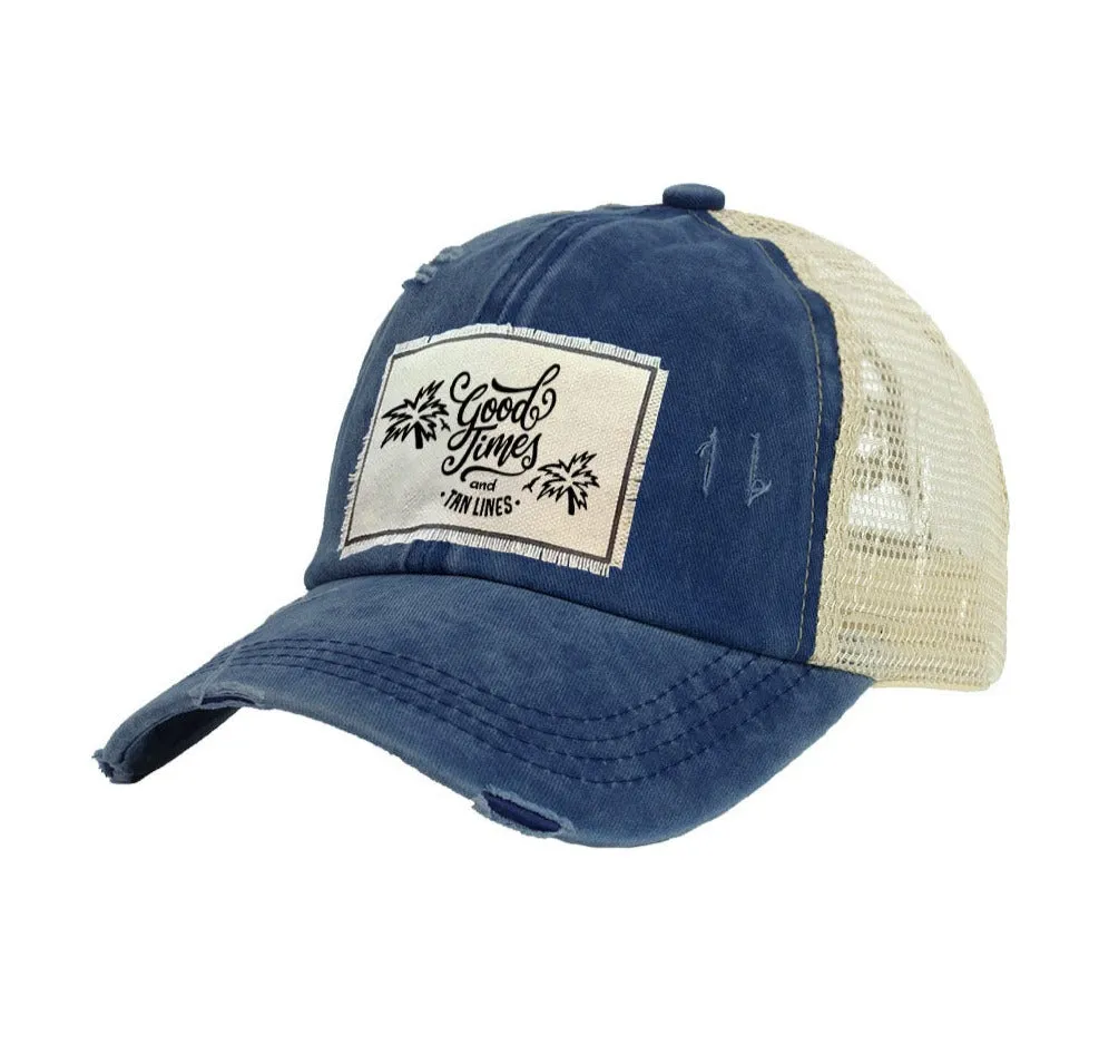 Good Times and Tan Lines - Vintage Distressed Trucker Adult Hat