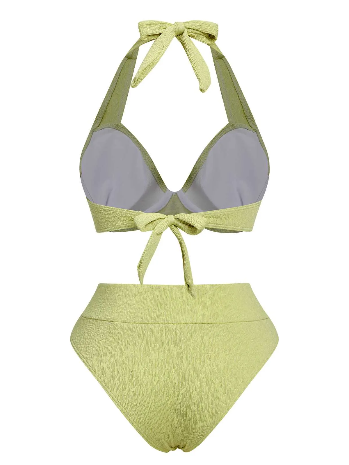 Green 1960s Halter High-Waist Swimsuit