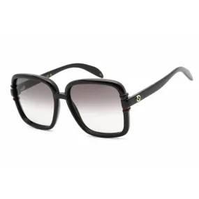 Gucci Women's Sunglasses - Black Plastic Square Full Rim Frame Grey Lens | GG1066S 001