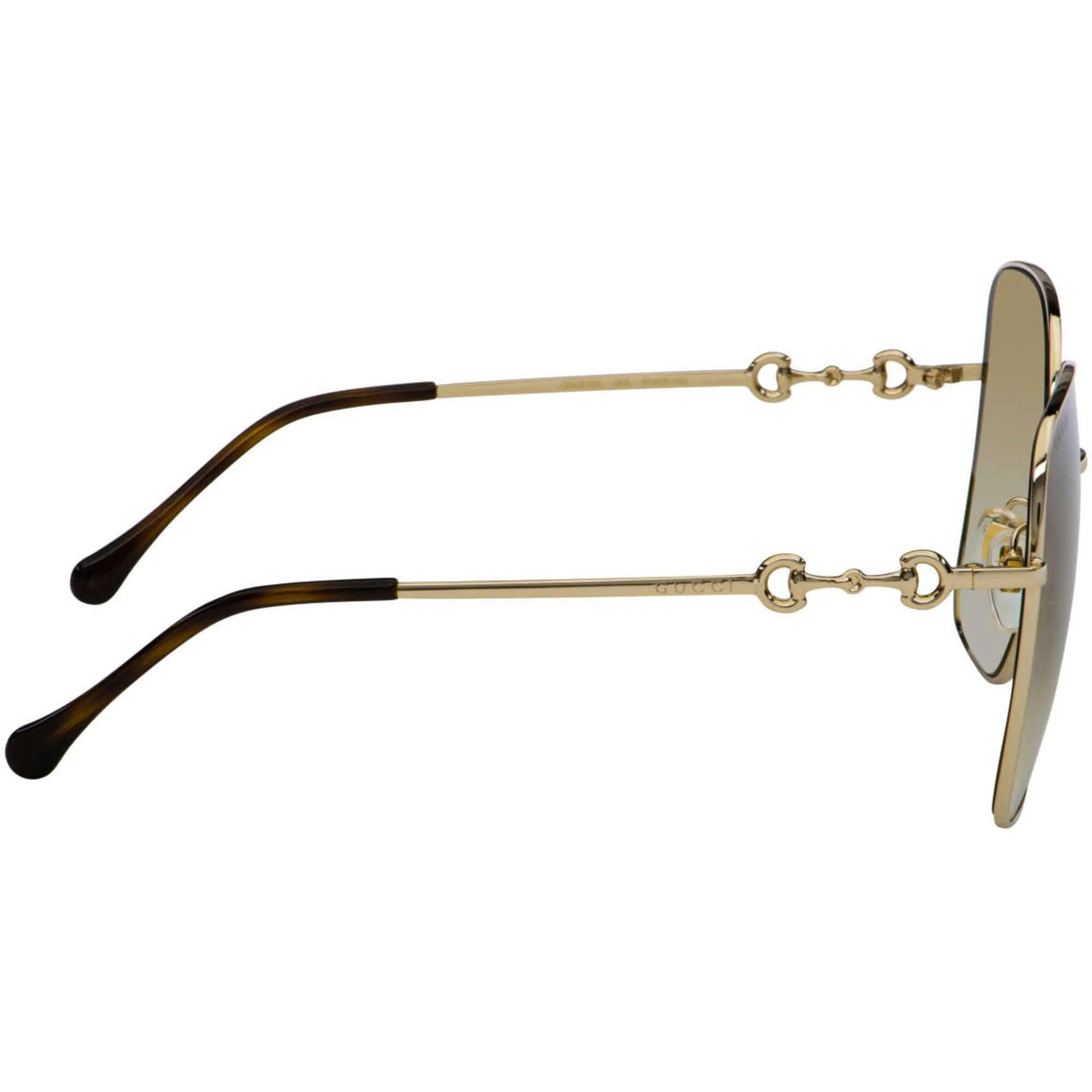 Gucci Women's Sunglasses - Gold Metal Full Rim Square Demo Lens Frame | GG0879S 002