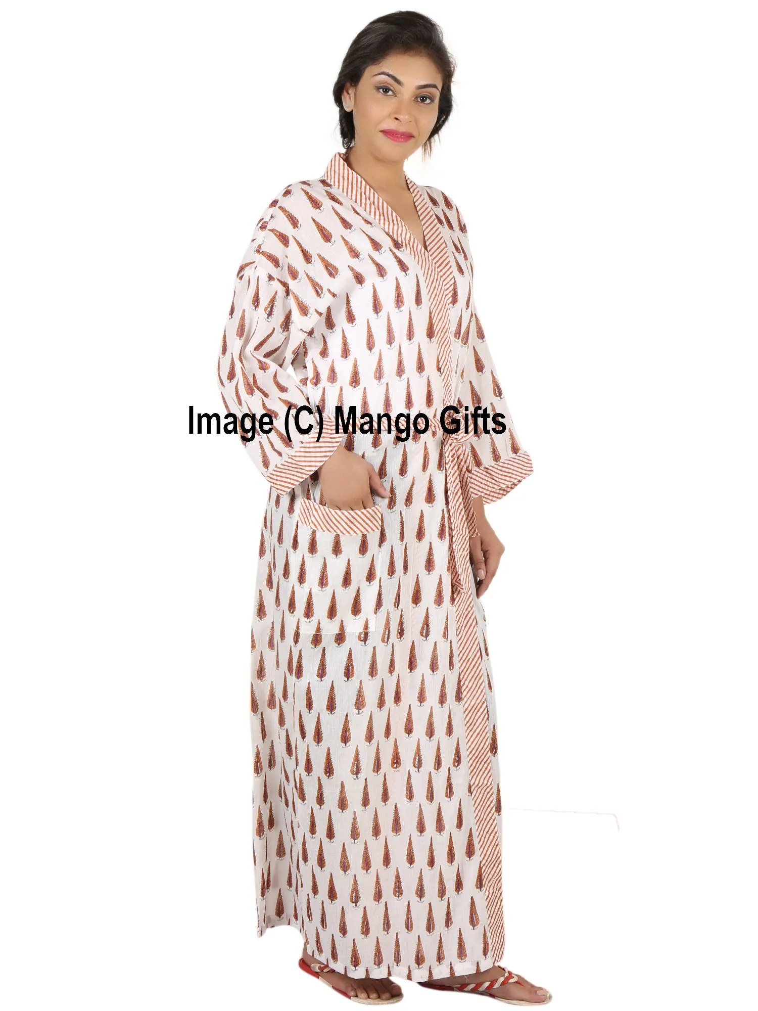 Hand Block Print 100%Cotton Kimono Bathrobe Women Floral Dress Wholesale Lot