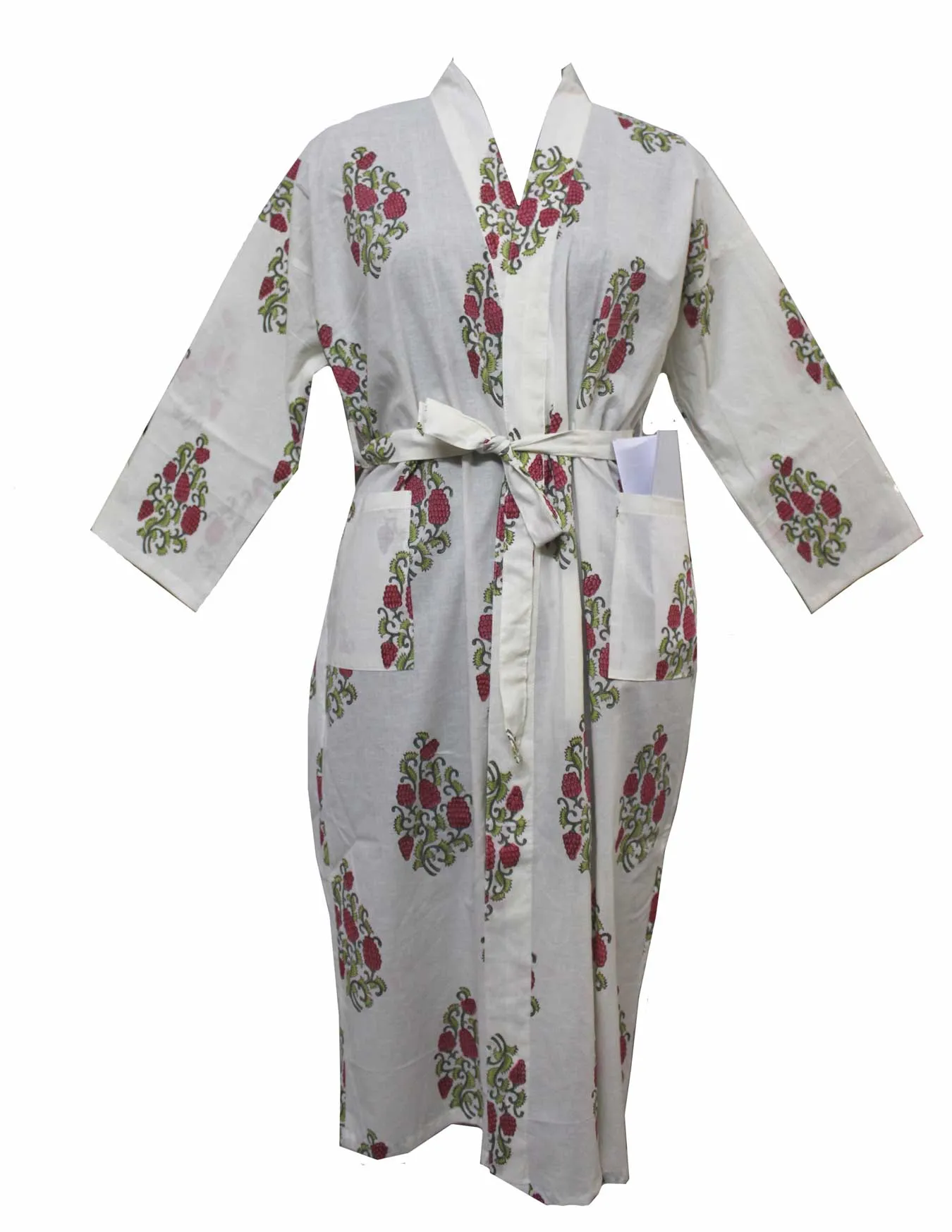 Hand Block Print 100%Cotton Kimono Bathrobe Women Floral Dress Wholesale Lot