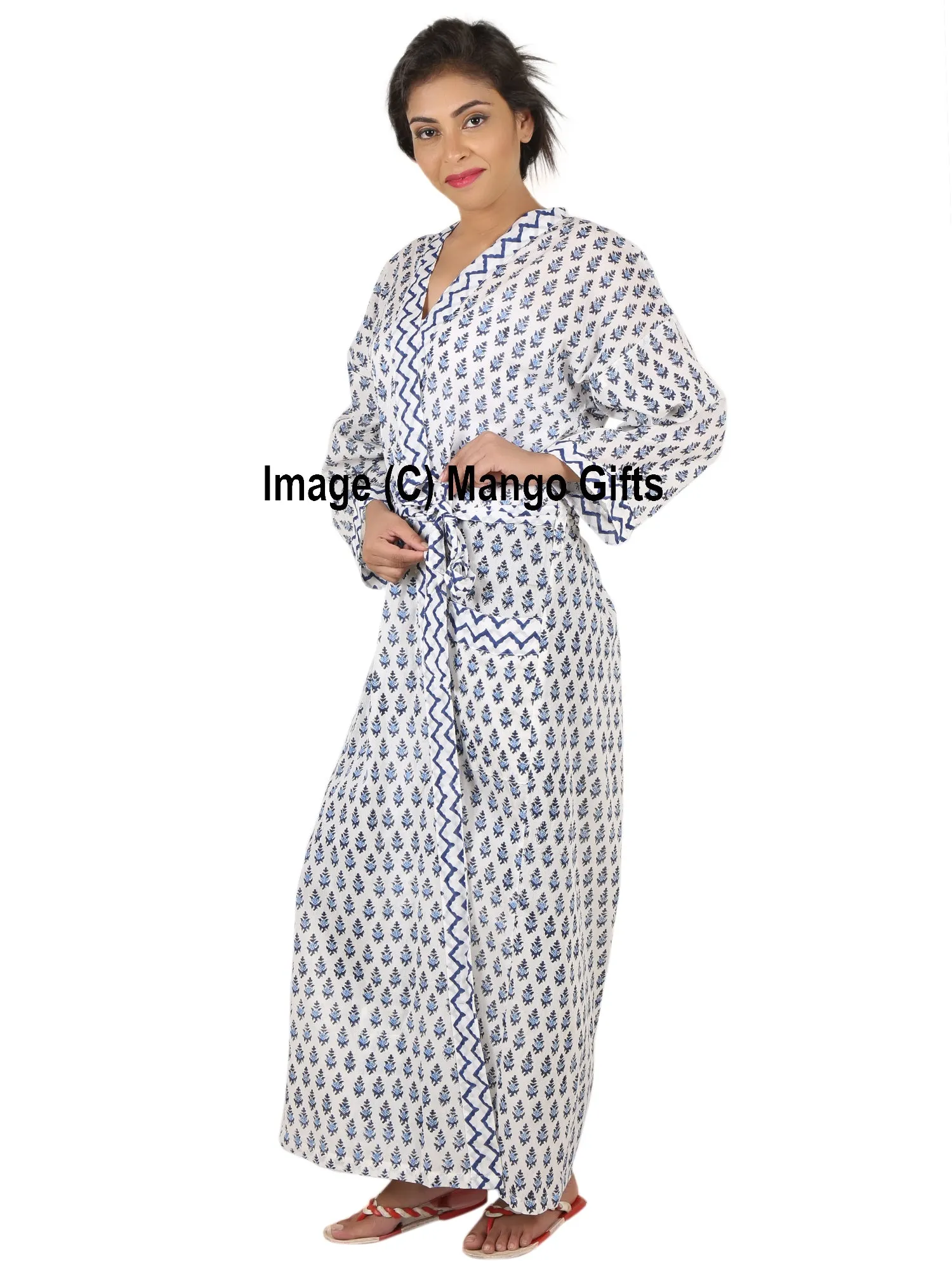 Hand Block Print 100%Cotton Kimono Bathrobe Women Floral Dress Wholesale Lot