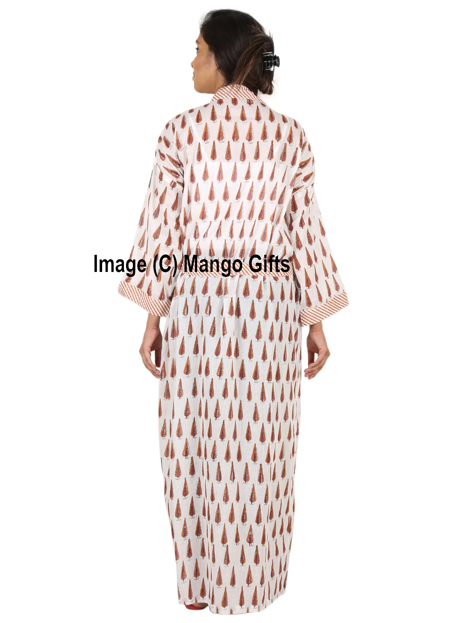 Hand Block Print 100%Cotton Kimono Bathrobe Women Floral Dress Wholesale Lot