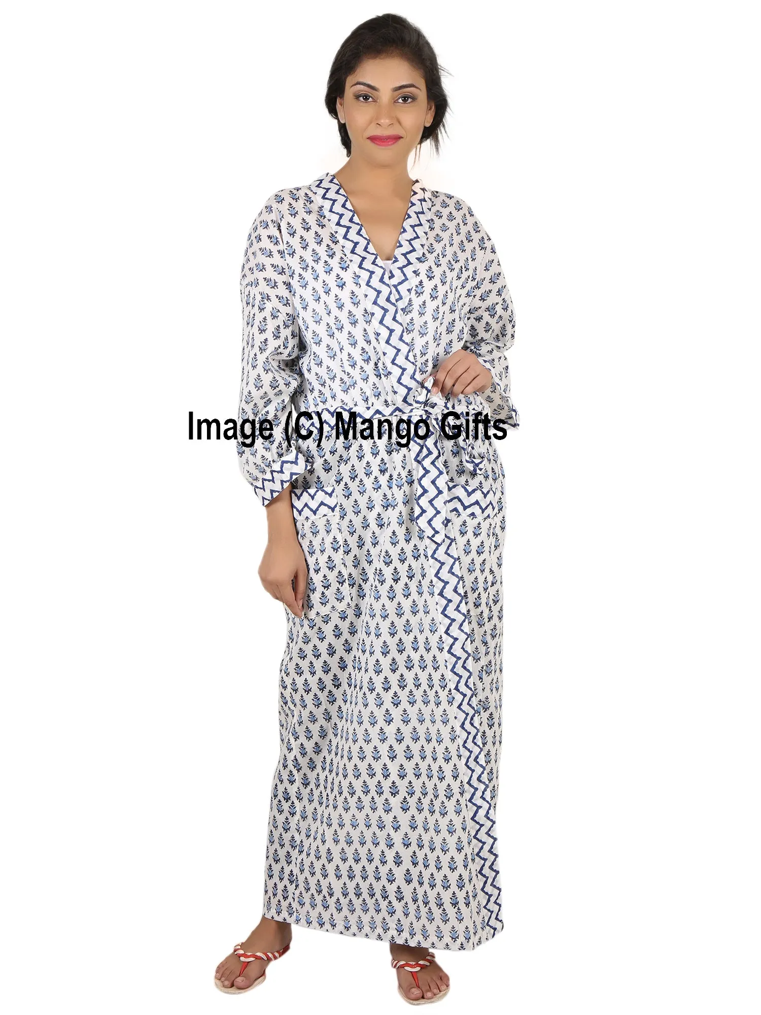 Hand Block Print 100%Cotton Kimono Bathrobe Women Floral Dress Wholesale Lot