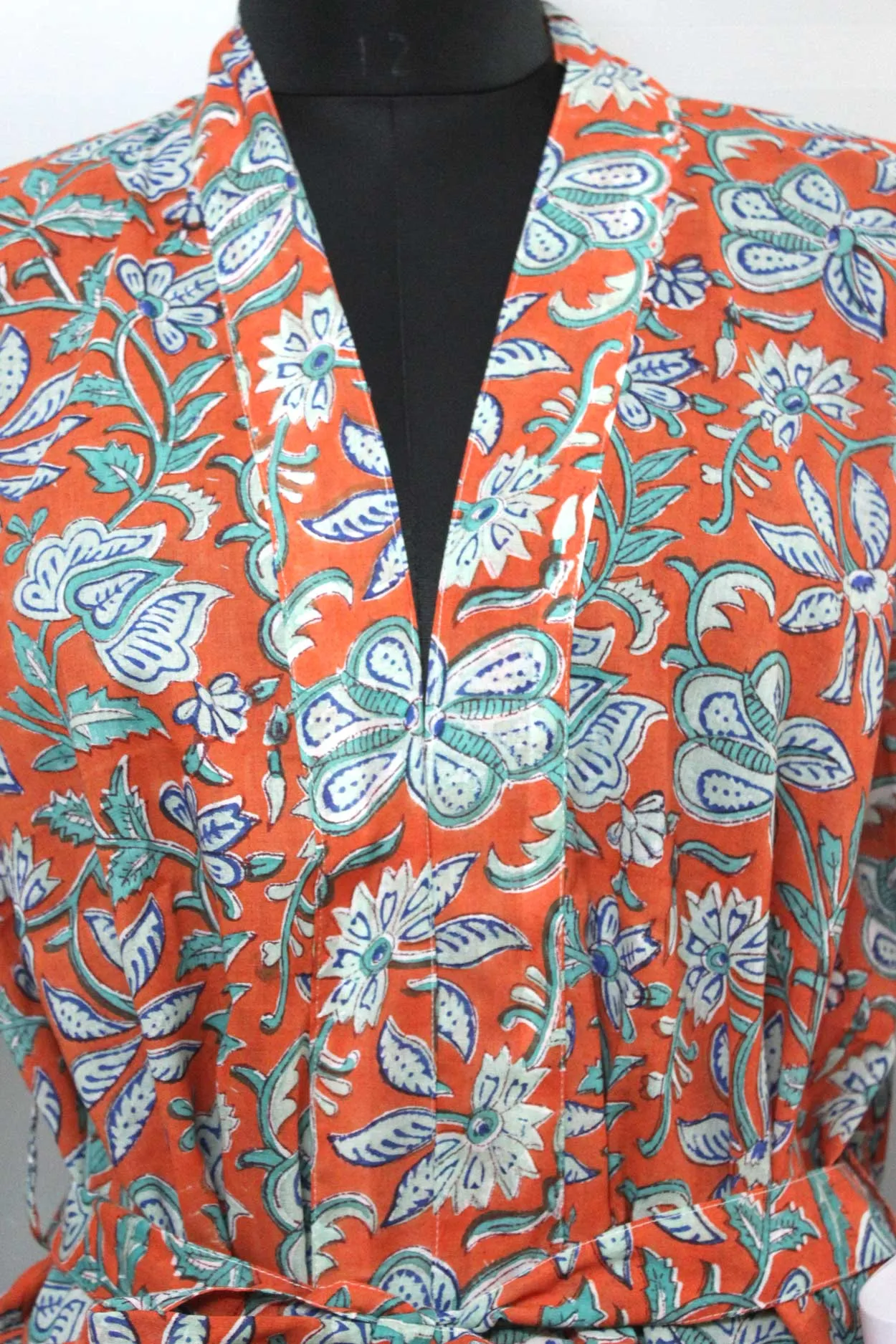 Hand Block Print 100%Cotton Kimono Bathrobe Women Floral Dress Wholesale Lot
