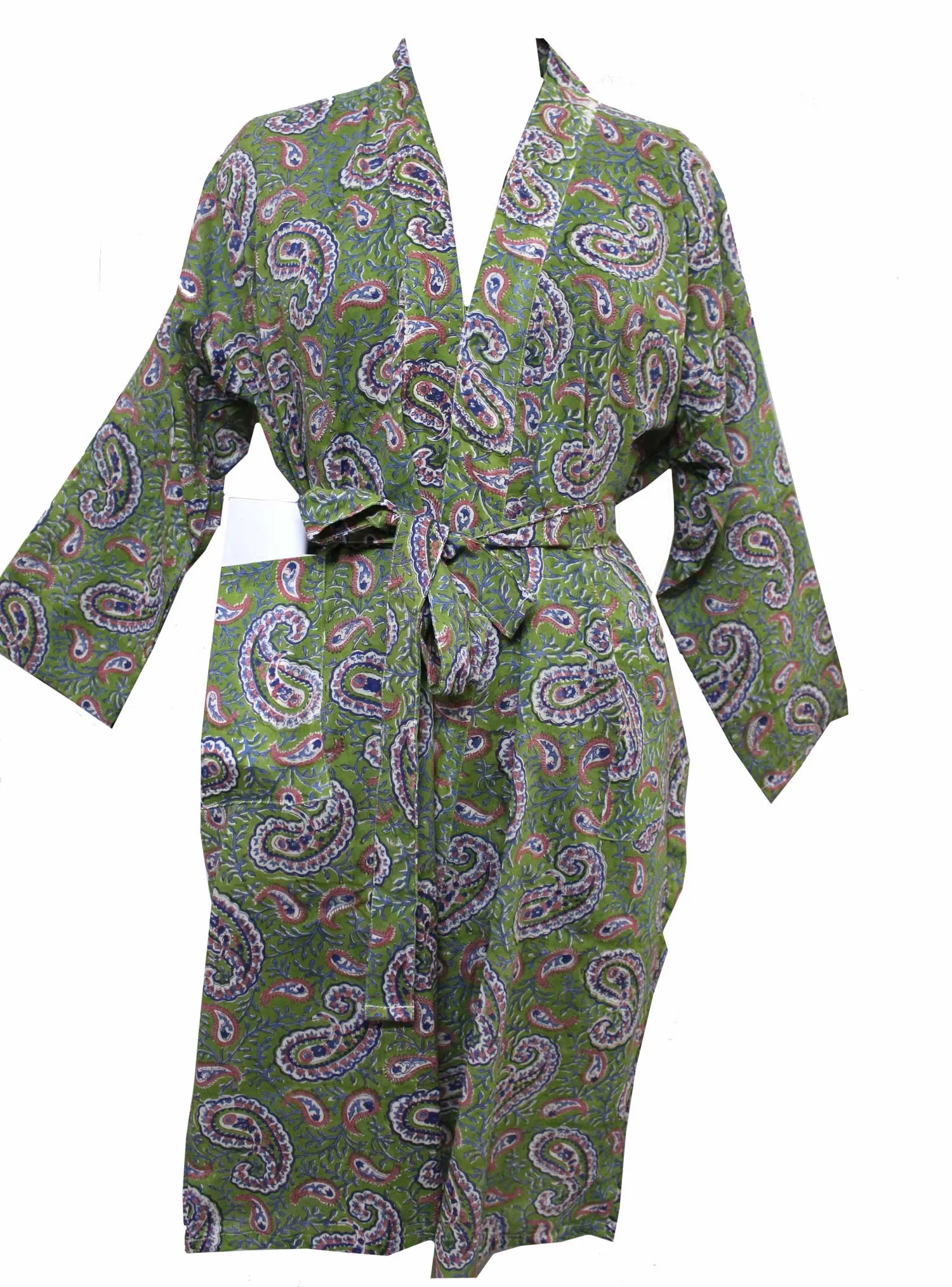 Hand Block Print 100%Cotton Kimono Bathrobe Women Floral Dress Wholesale Lot