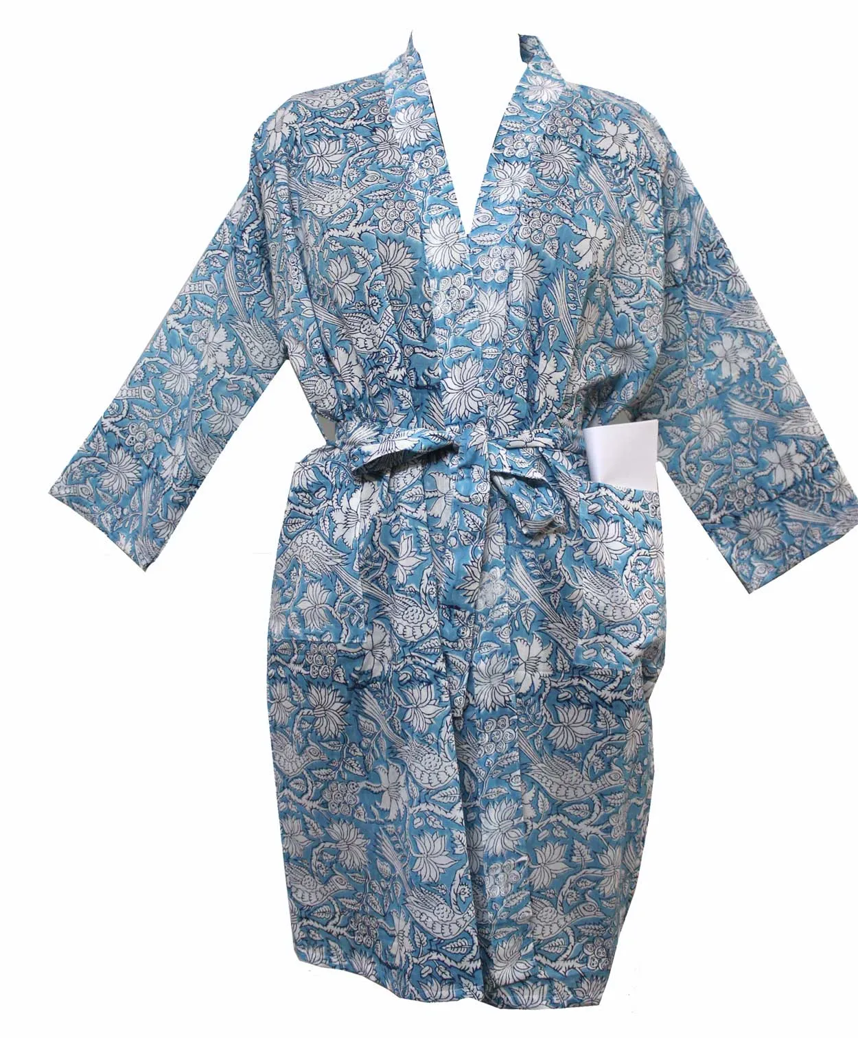 Hand Block Print 100%Cotton Kimono Bathrobe Women Floral Dress Wholesale Lot