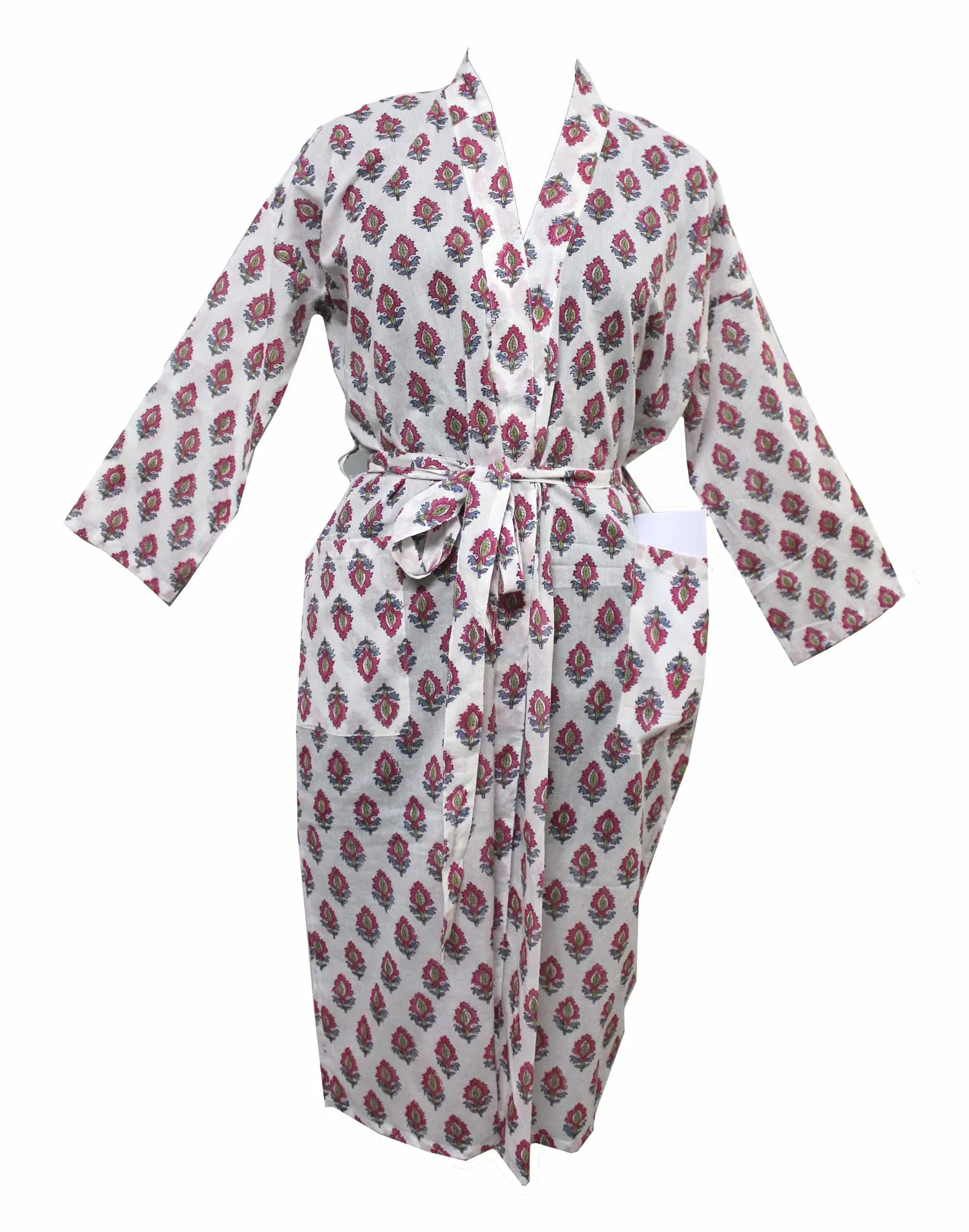 Hand Block Print 100%Cotton Kimono Bathrobe Women Floral Dress Wholesale Lot