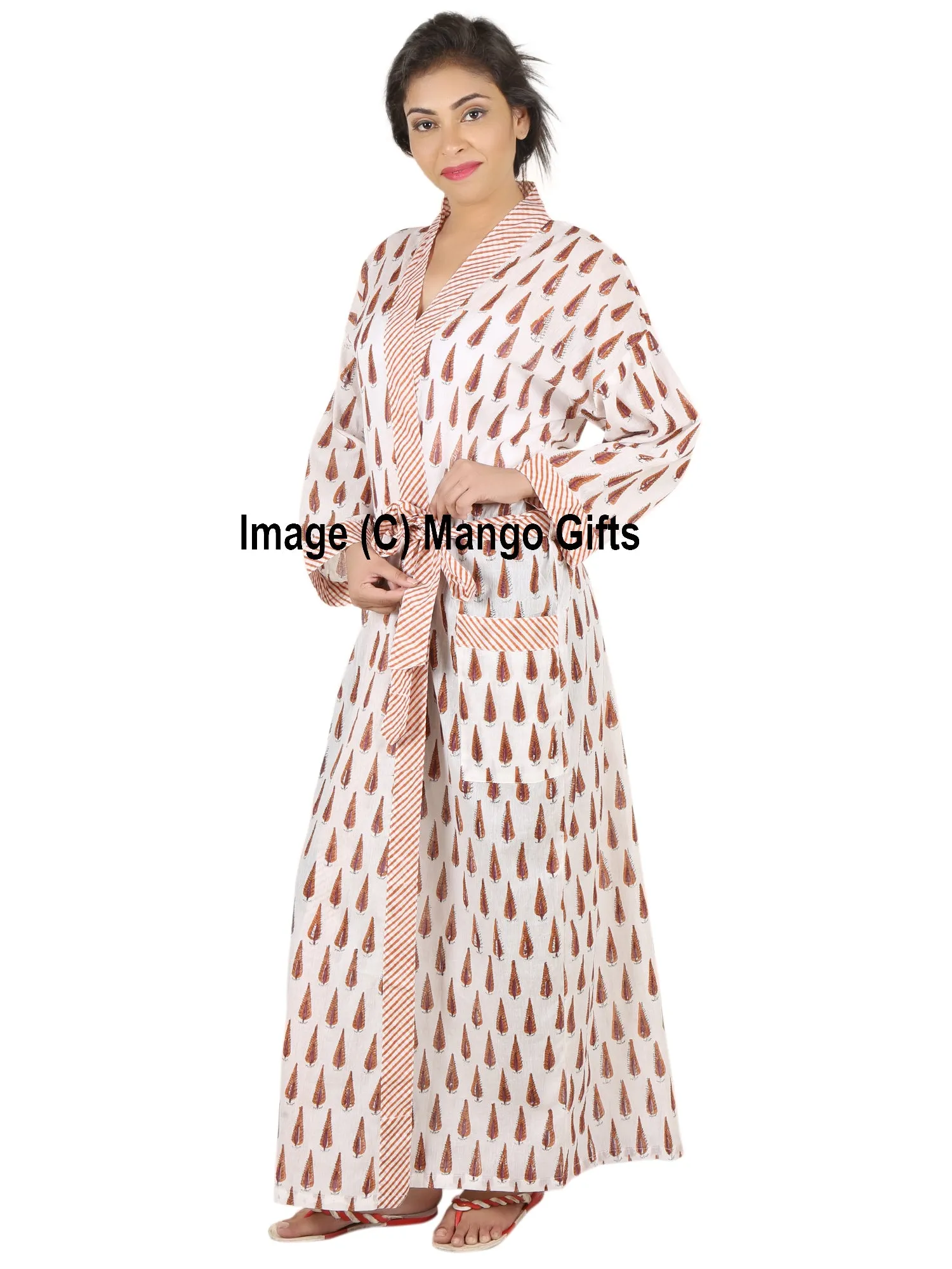 Hand Block Print 100%Cotton Kimono Bathrobe Women Floral Dress Wholesale Lot