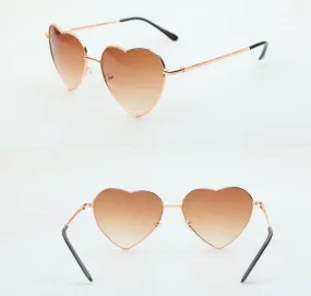Heart Shaped Sunglasses Women metal Reflective Lense Fashion sun Glasses Men Sports mirror