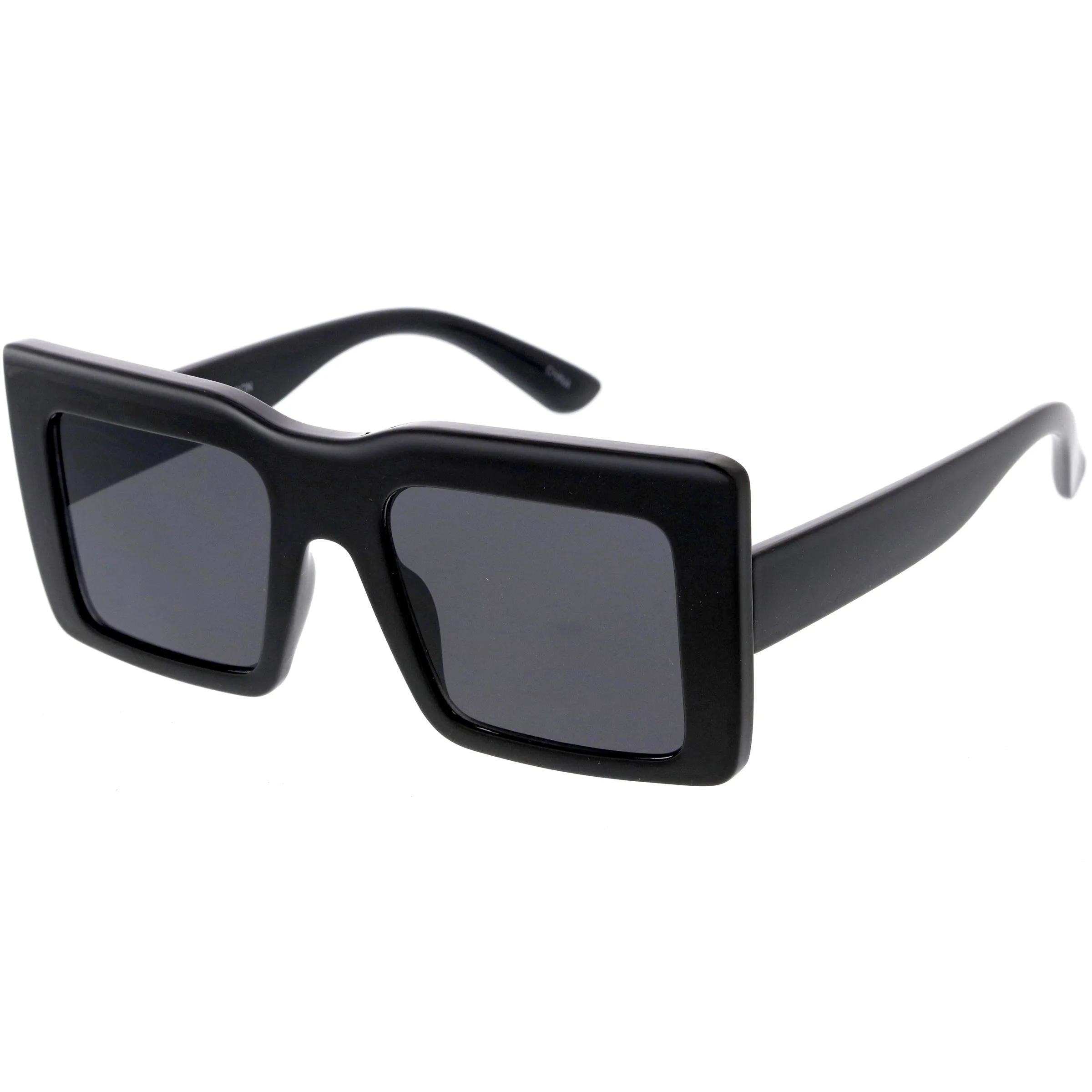 High Fashion Thick Rimmed Neutral Colored Square Sunglasses D102