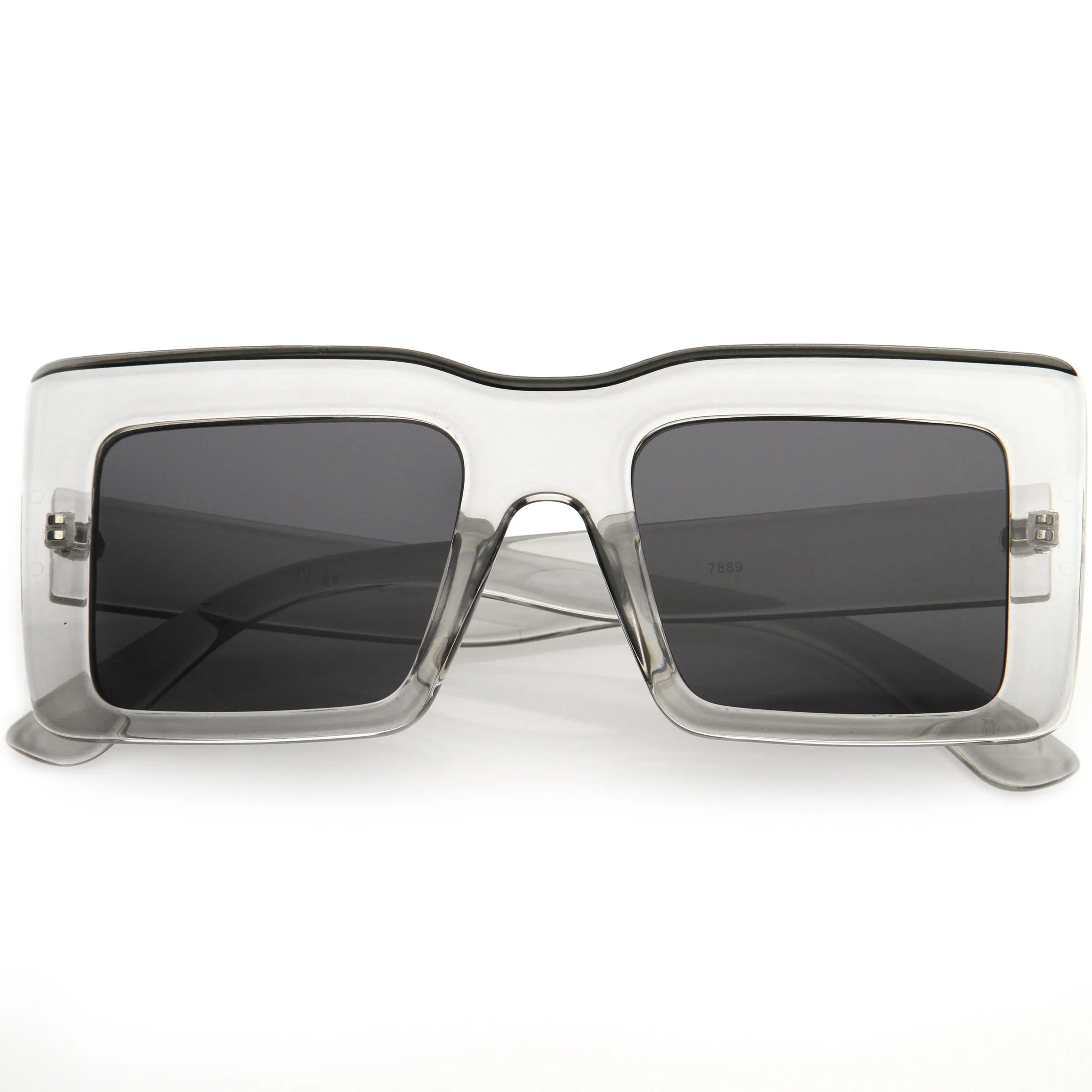 High Fashion Thick Rimmed Neutral Colored Square Sunglasses D102