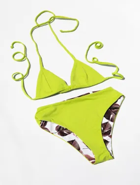 High Waist Reversible Floral Bikini Bottom