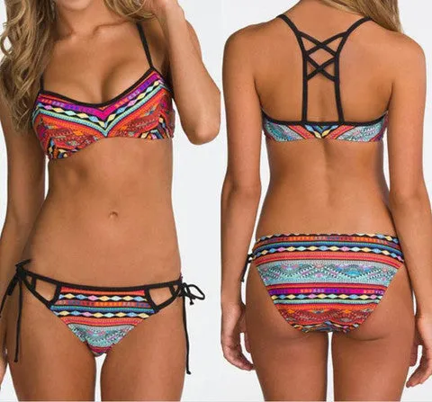 HOT COLORFUL GEOMETRIC FLOWER BIKINIS