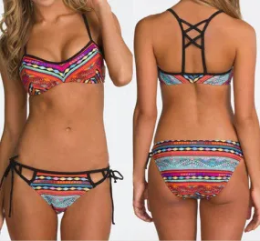 HOT COLORFUL GEOMETRIC FLOWER BIKINIS