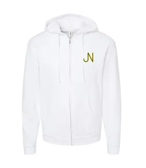 James Neary Music - JN (Yellow) - White Zip Up Hoodie