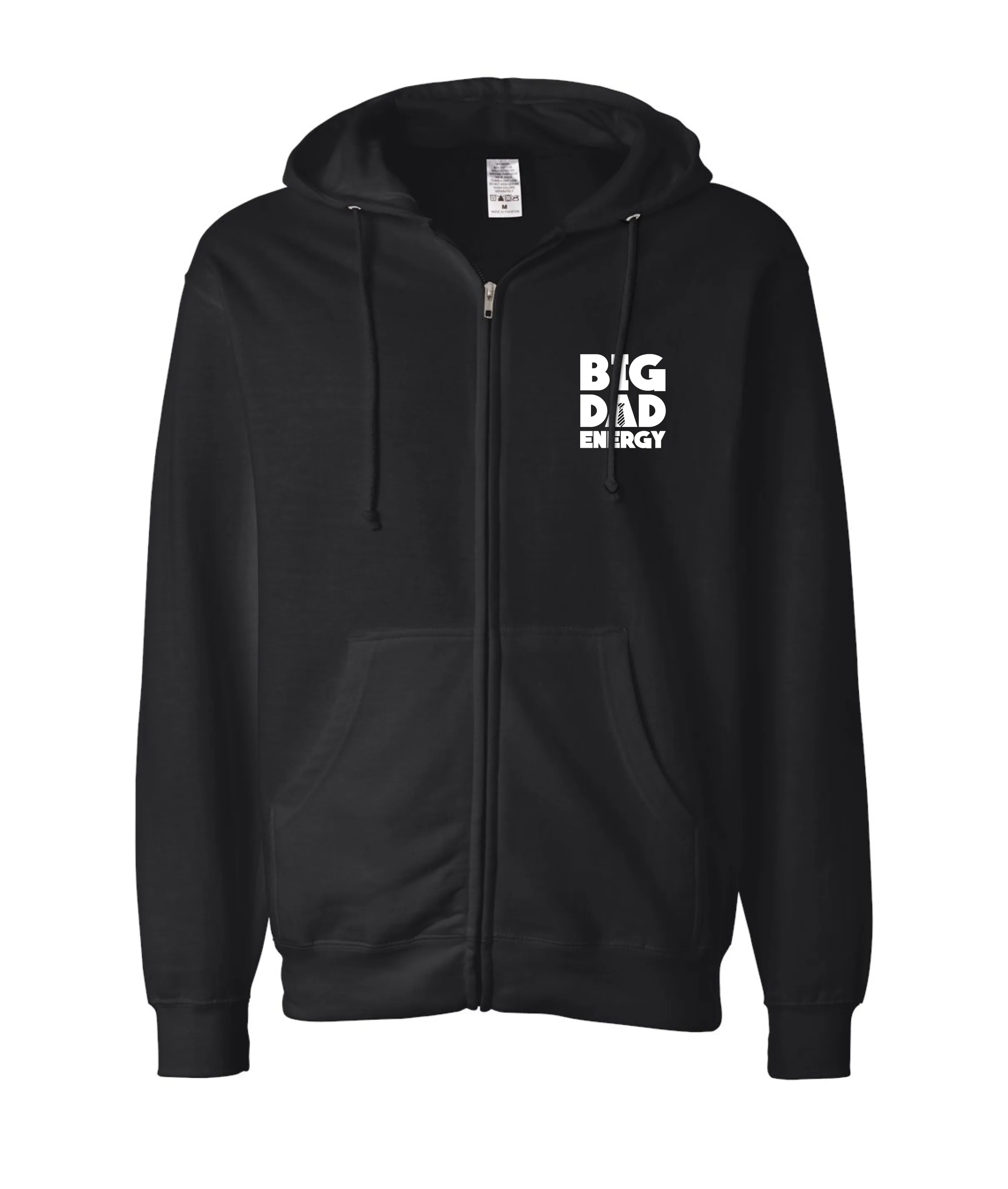 Jamie Campbell - Big Dad Energy - Black Black Zip Hoodie