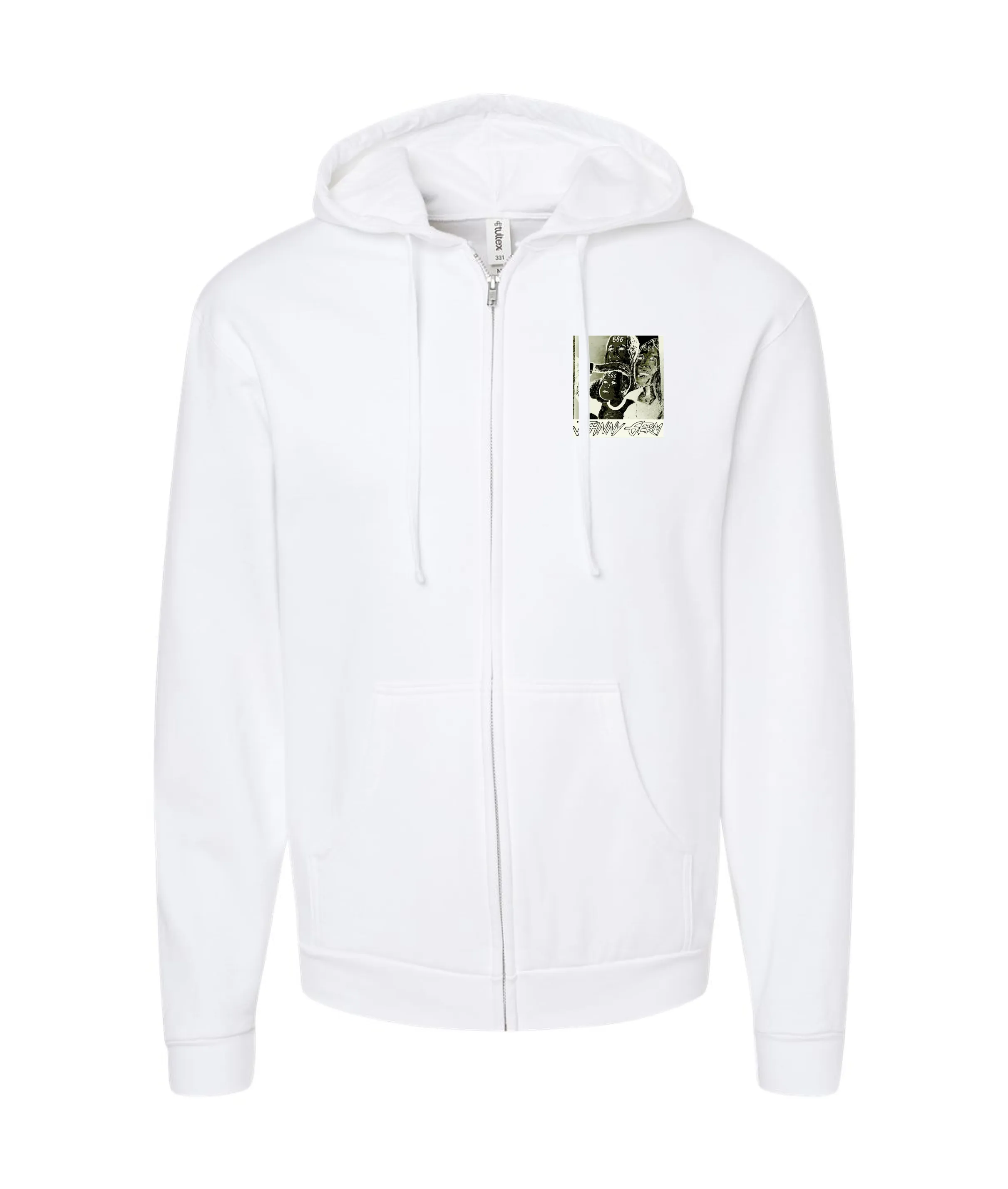 Johnny Germ - 666 - White Zip Hoodie