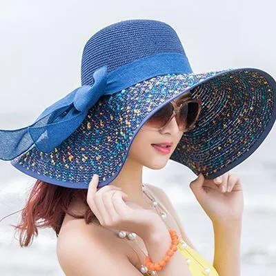 Ladies Colored Large Brim Floppy Hat