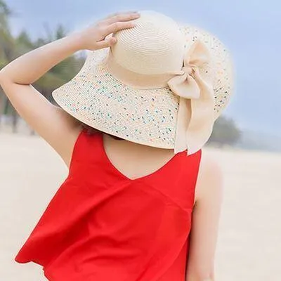 Ladies Colored Large Brim Floppy Hat
