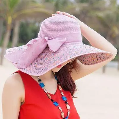 Ladies Colored Large Brim Floppy Hat