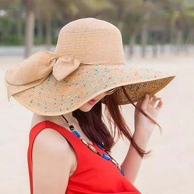 Ladies Colored Large Brim Floppy Hat
