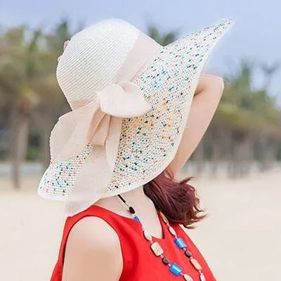 Ladies Colored Large Brim Floppy Hat