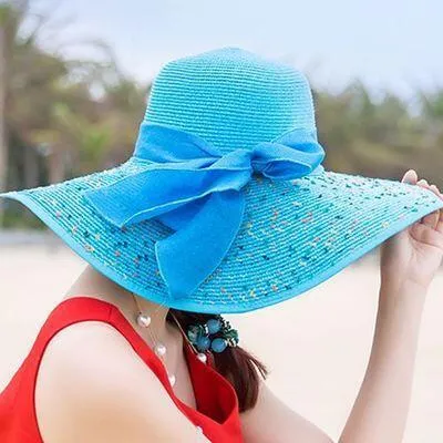 Ladies Colored Large Brim Floppy Hat