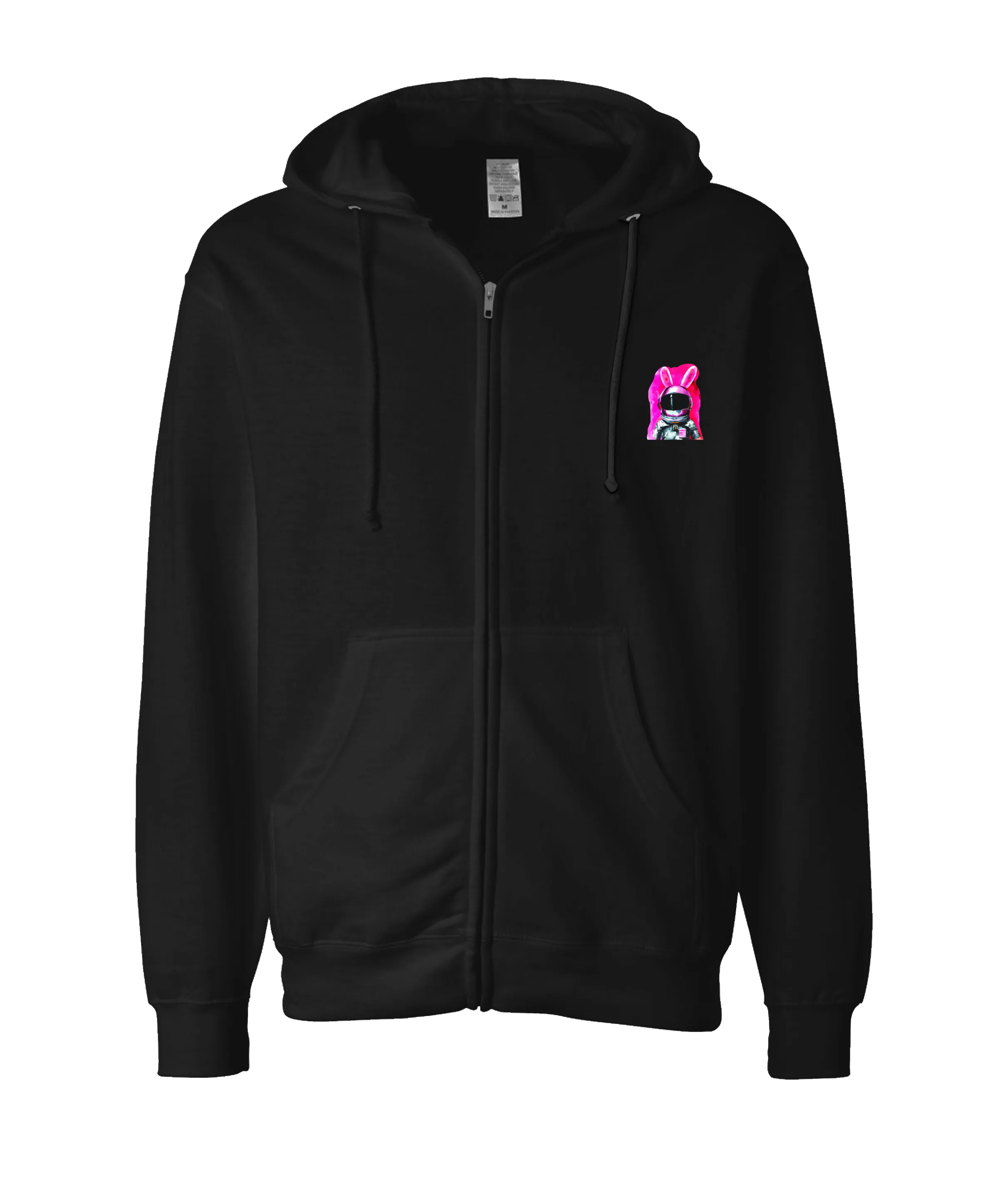 Legendarious - SPACE RABBIT - Black Zip Up Hoodie