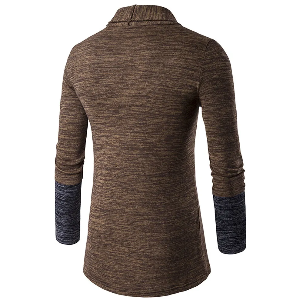 Mens Open Front Two Tone Cardigan