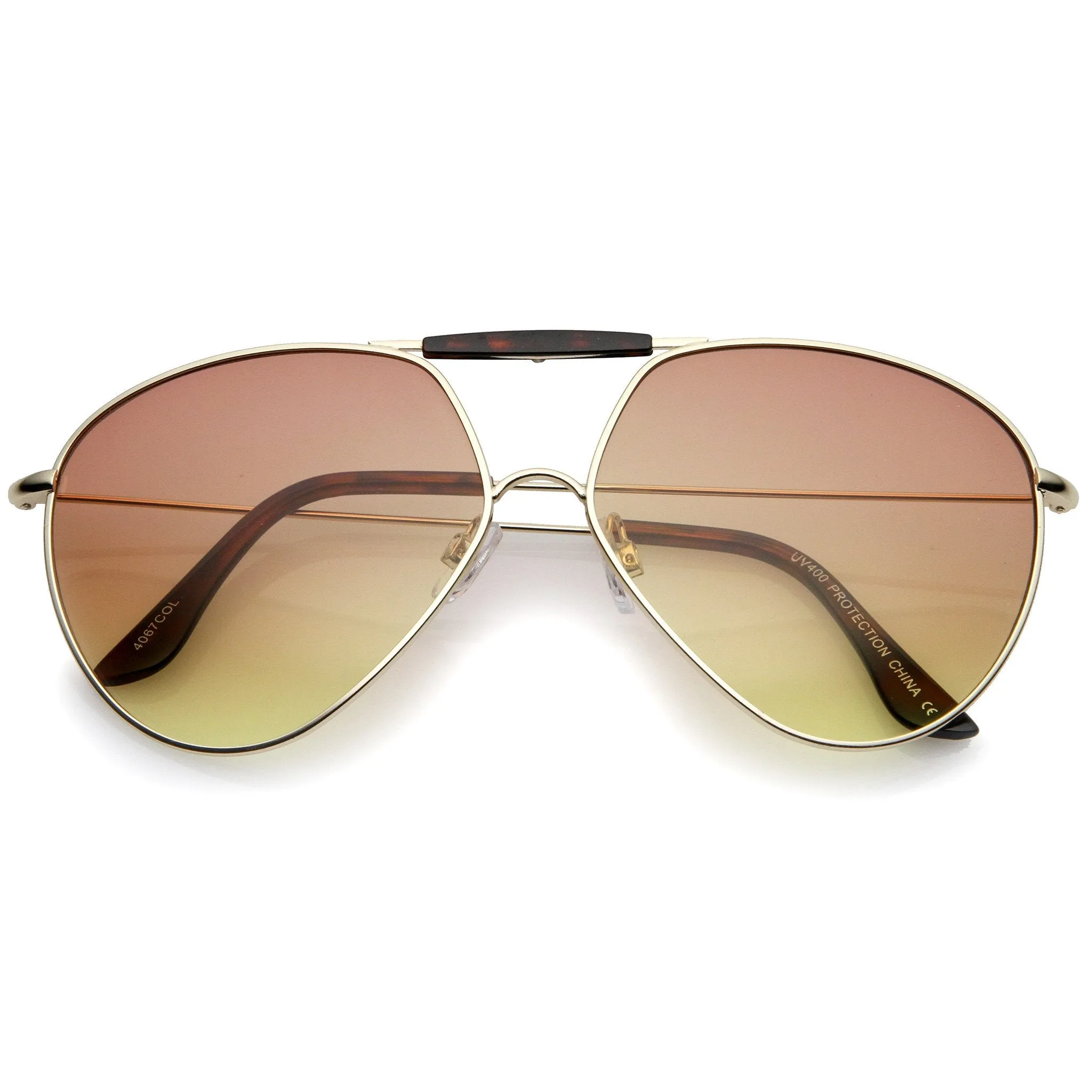 Modern Angled European Gradient Lens Aviator Sunglasses A736