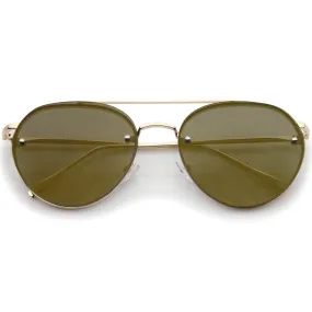Modern Rimless Mirrored Flat Lens Aviator Sunglasses A823